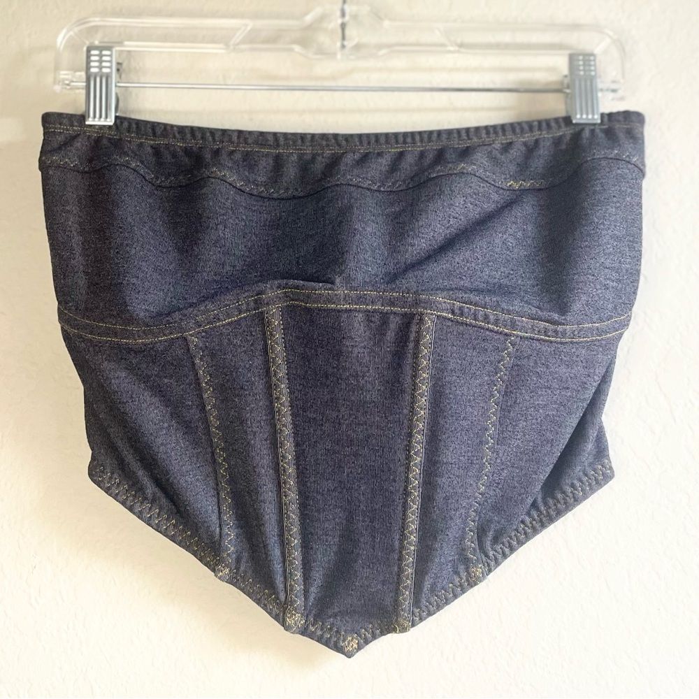 Bustier style denim look top western hippie boho summer